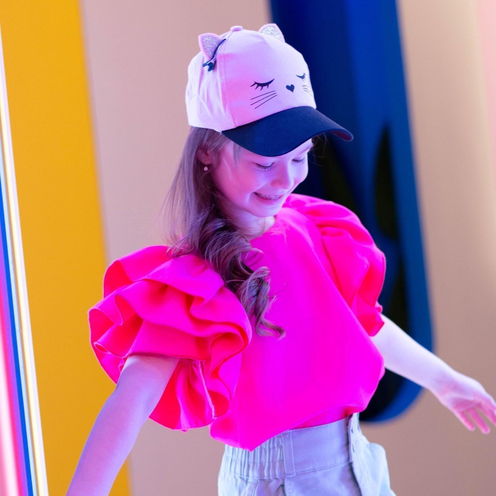 Кепка детская «Кошечка», с заколочками, р-р. 52-54, 5-7 лет