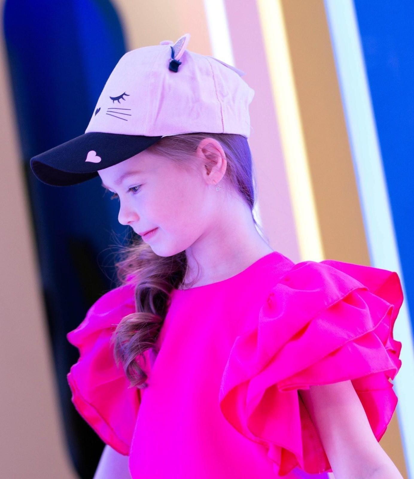 Кепка детская «Кошечка», с заколочками, р-р. 52-54, 5-7 лет