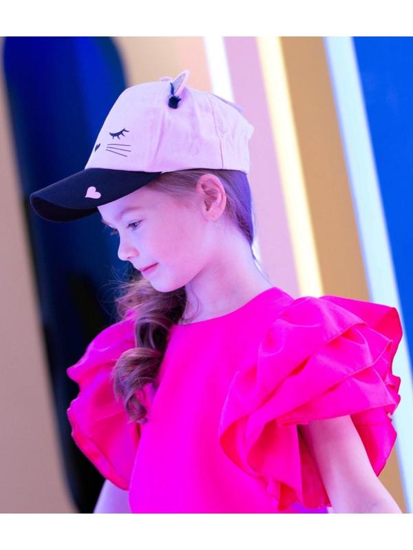 Кепка детская «Кошечка», с заколочками, р-р. 52-54, 5-7 лет