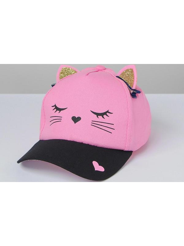 Кепка детская «Кошечка», с заколочками, р-р. 52-54, 5-7 лет