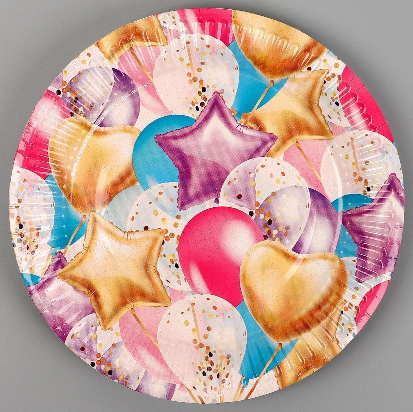 Тарелка бумажная «Шары»