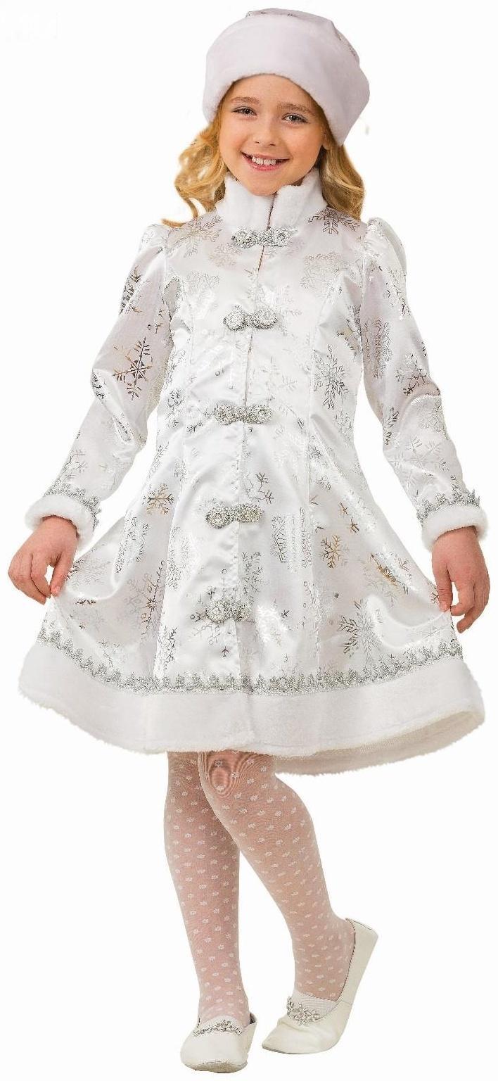 Карнавальный костюм «Снегурочка», сатин, платье, головной убор, р. 30, рост 116 см