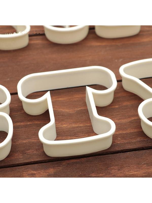 Набор выемок кондитерских «Алфавит», 30 шт, 13×10×2 см, цвет белый