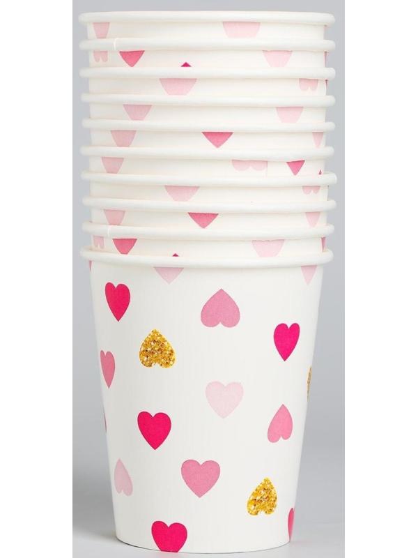 Стакан бумажный «Сердца», 250 мл