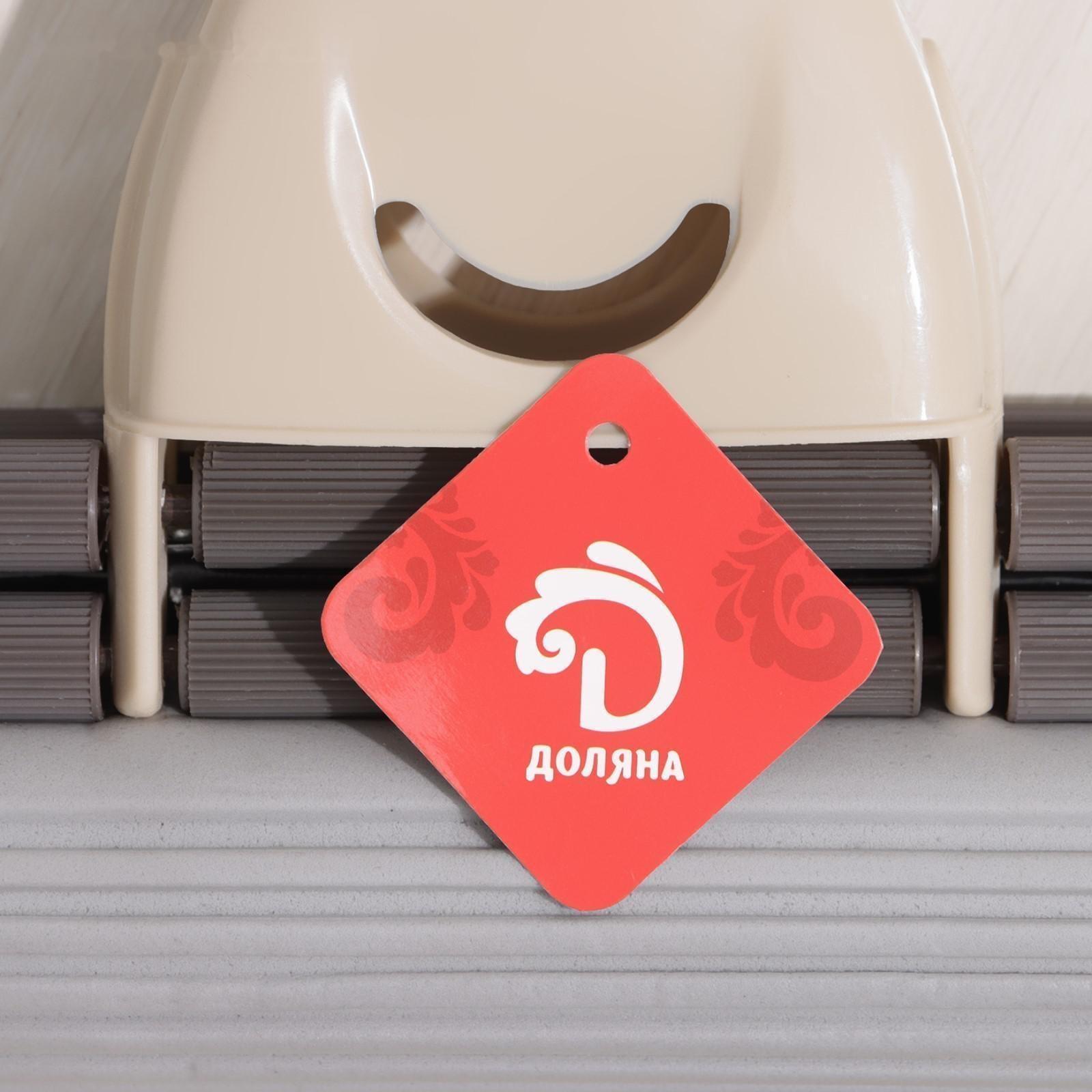 Швабра для мытья пола с двойным роликовым отжимом Доляна, насадка ПВА 28×6 см, телескопическая стальная ручка 105-130 см