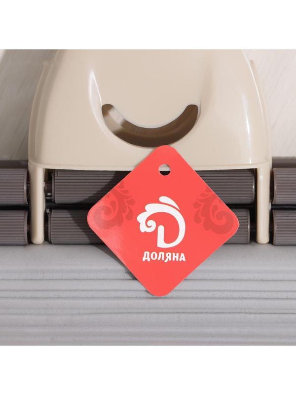 Швабра для мытья пола с двойным роликовым отжимом Доляна, насадка ПВА 28×6 см, телескопическая стальная ручка 105-130 см