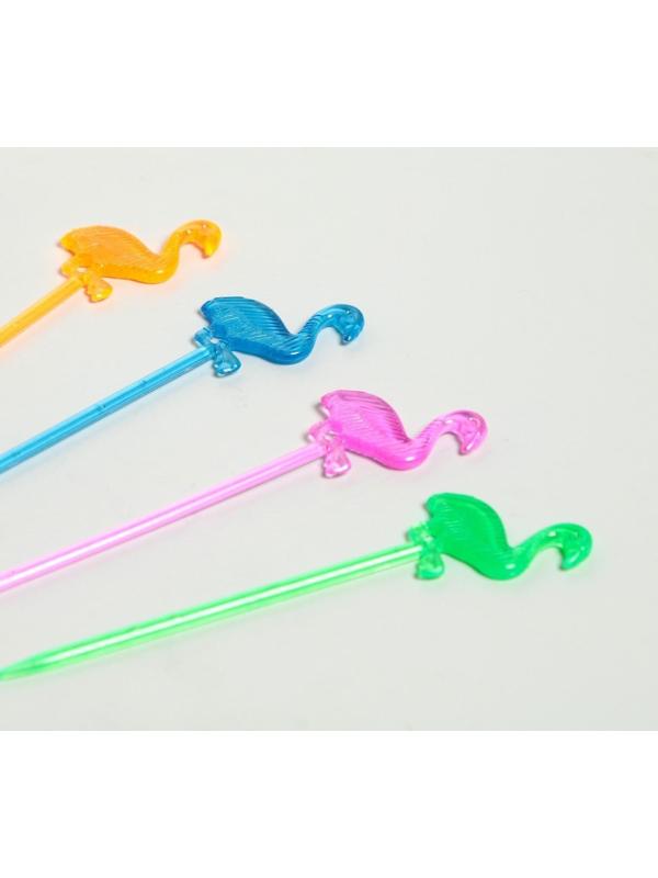 Шпажки для канапе «Фламинго», набор 12 шт., цвета МИКС