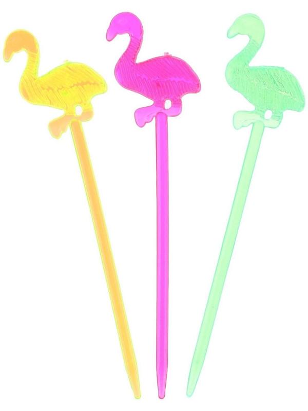 Шпажки для канапе «Фламинго», набор 12 шт., цвета МИКС