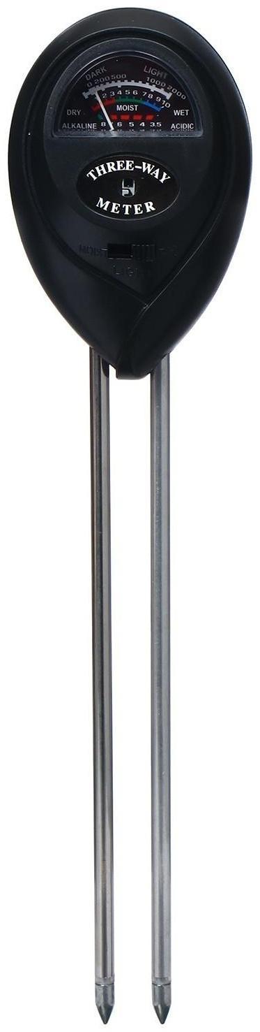 Прибор 3 в 1 для измерения влажности, кислотности и освещённости почвы, цвет МИКС