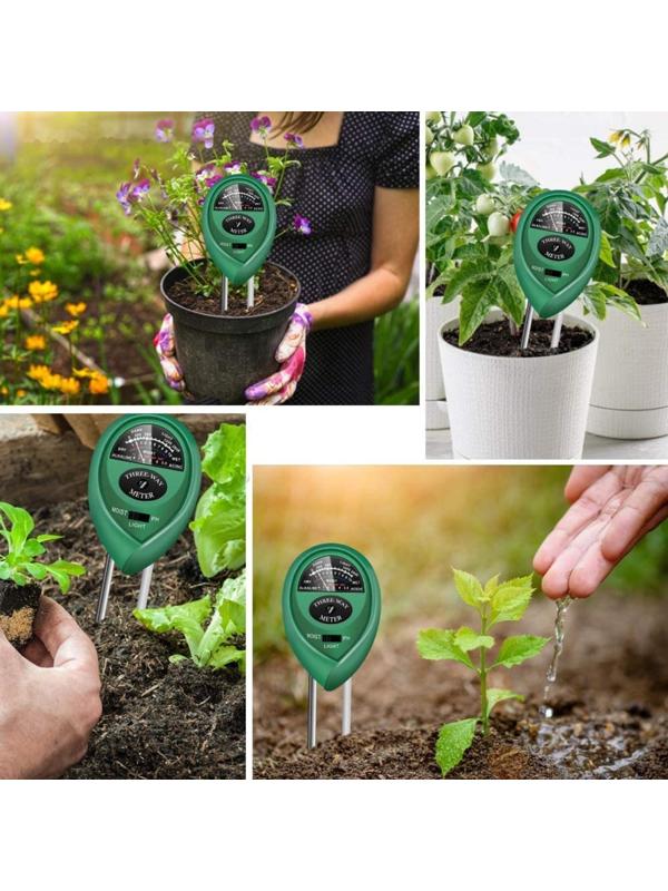 Прибор 3 в 1 для измерения влажности, кислотности и освещённости почвы, цвет МИКС