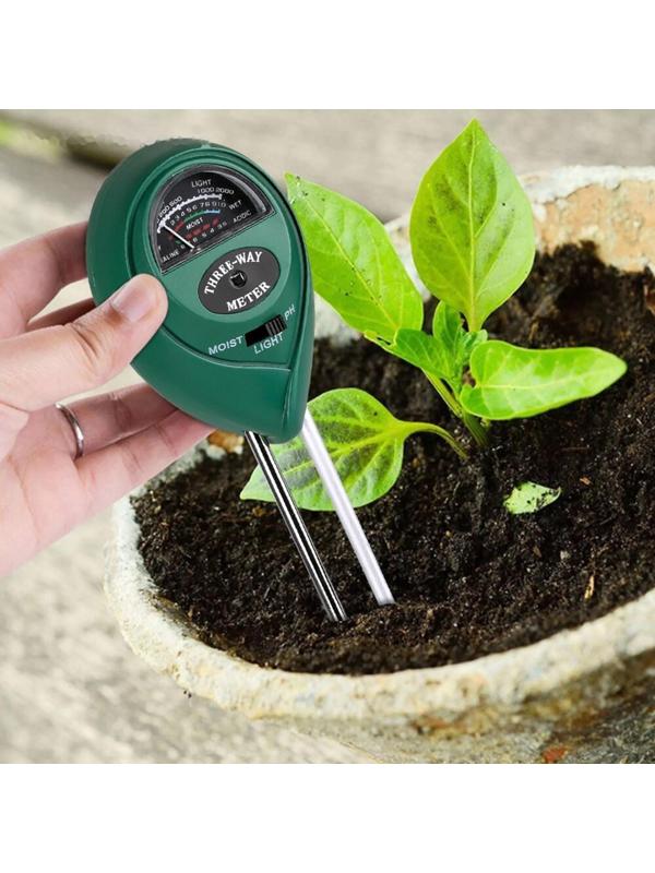 Прибор 3 в 1 для измерения влажности, кислотности и освещённости почвы, цвет МИКС