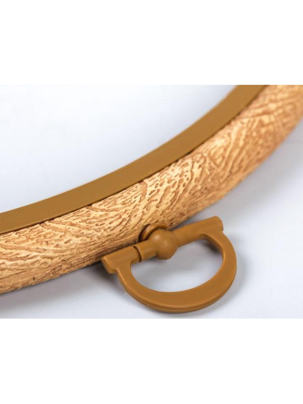 Пяльцы для вышивания, гибкое кольцо, d = 20,5 см, цвет под дерево