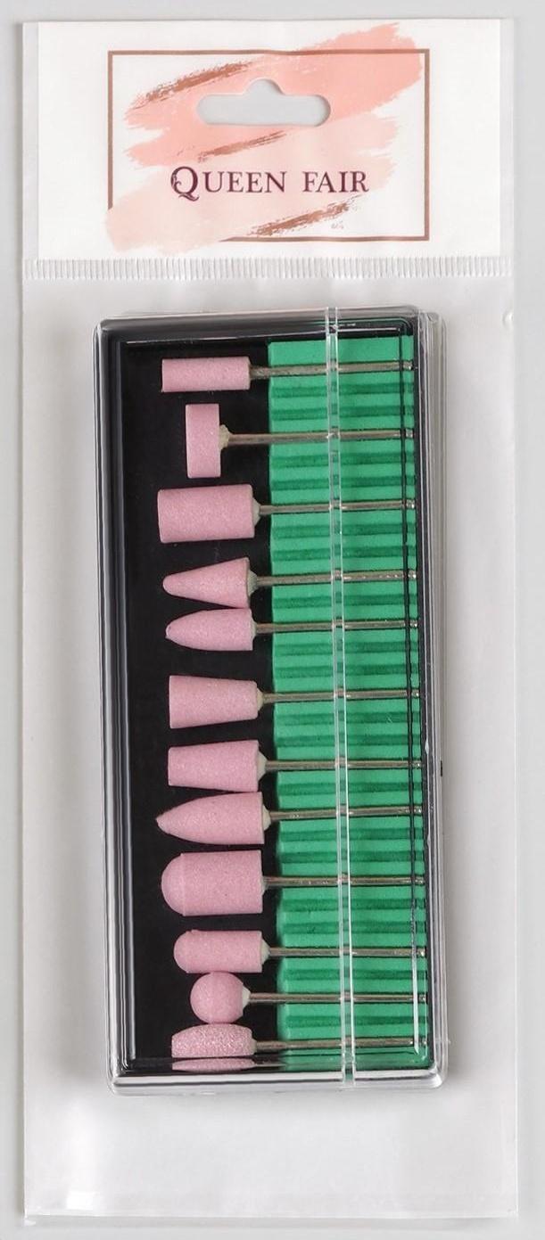 Фрезы корундовые для маникюра в пластиковом органайзере, 12 шт