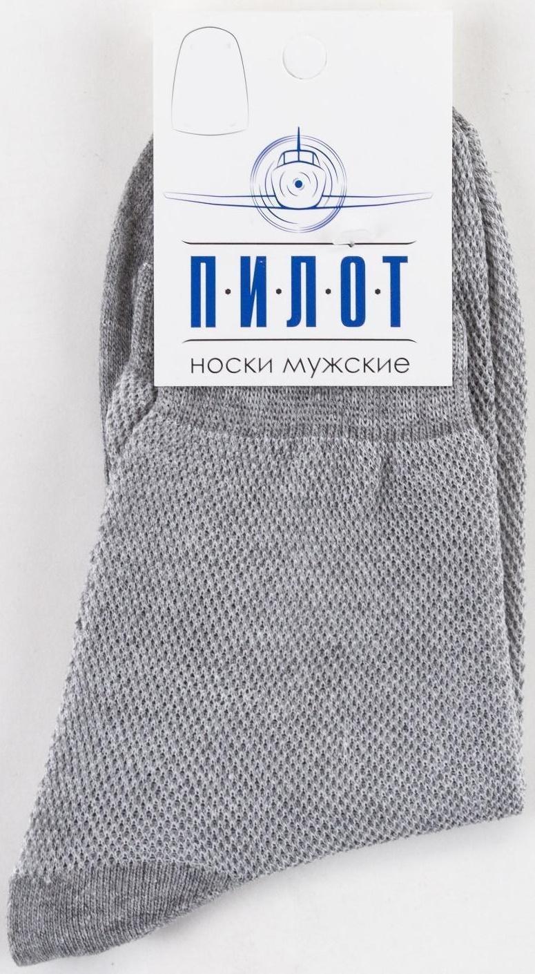 Носки мужские в сетку, цвет светло-серый, размер 29