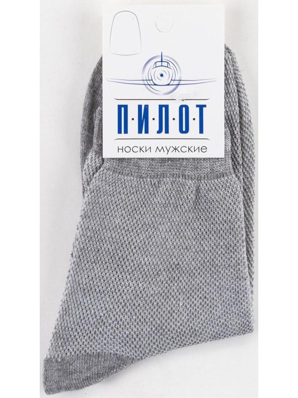 Носки мужские в сетку, цвет светло-серый, размер 29