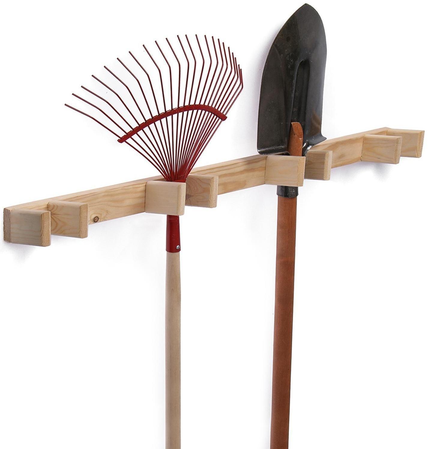 Держатель для садового инвентаря, настенный, под 4 инструмента