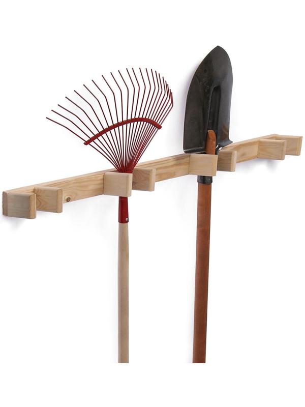 Держатель для садового инвентаря, настенный, под 4 инструмента