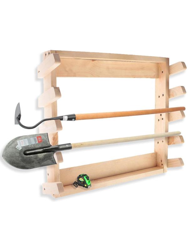 Держатель для садового инвентаря, настенный, под 4 инструмента