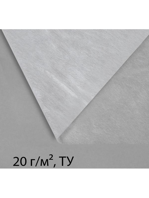 Материал укрывной, 10 × 3.2 м, плотность 20 г/м², с УФ-стабилизатором, белый, Greengo, Эконом 20%