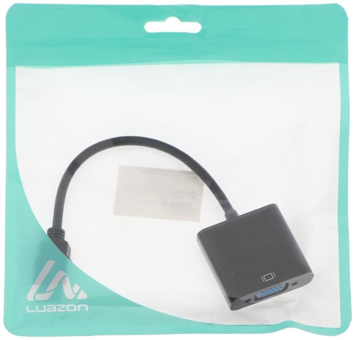 Переходник LuazON PL-001, HDMI-VGA, провод 0.2 м, чёрный