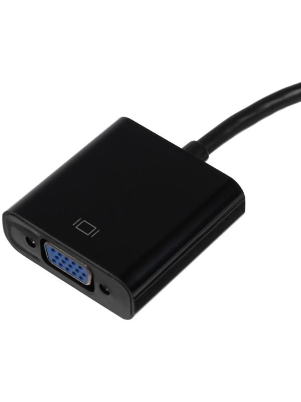 Переходник LuazON PL-001, HDMI-VGA, провод 0.2 м, чёрный