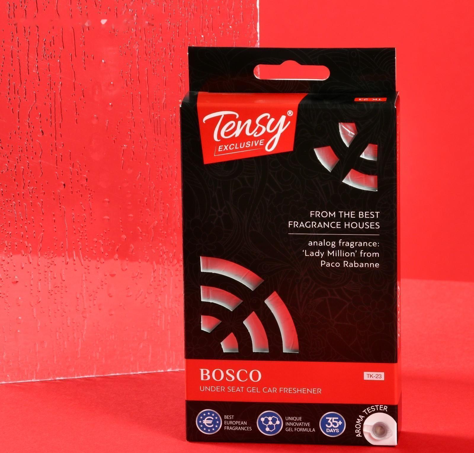 Ароматизатор под сиденье Tensy Боско, гелелевый, с пробником, 110 г, TK-23 (аромат свежей малины с лимоном)