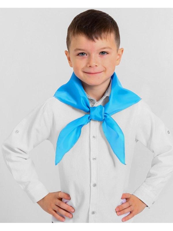 Галстук пионерский, цвет голубой