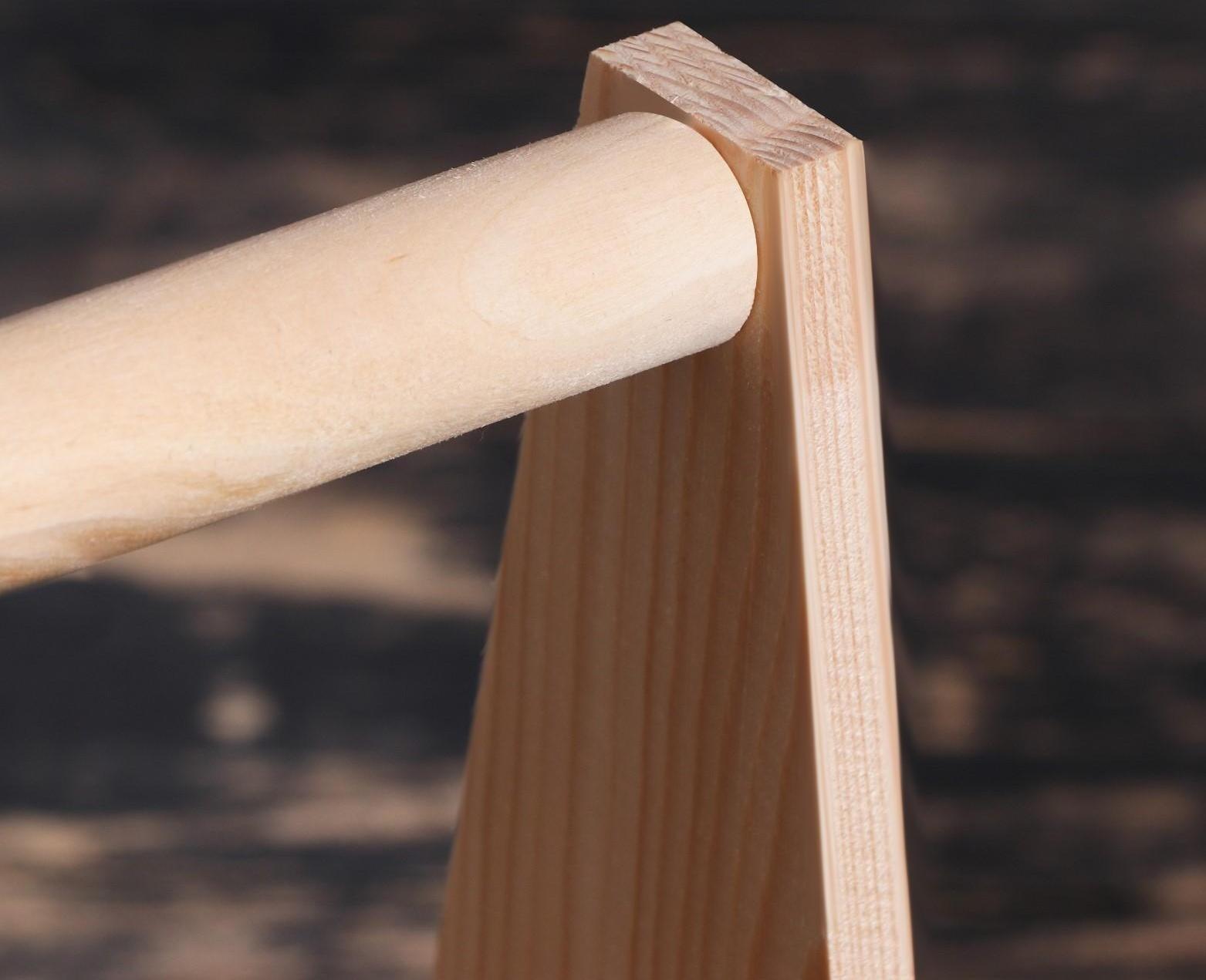 Переноска для 2 бутылок с деревянной ручкой, 21х11,5х30,5 см, натуральная