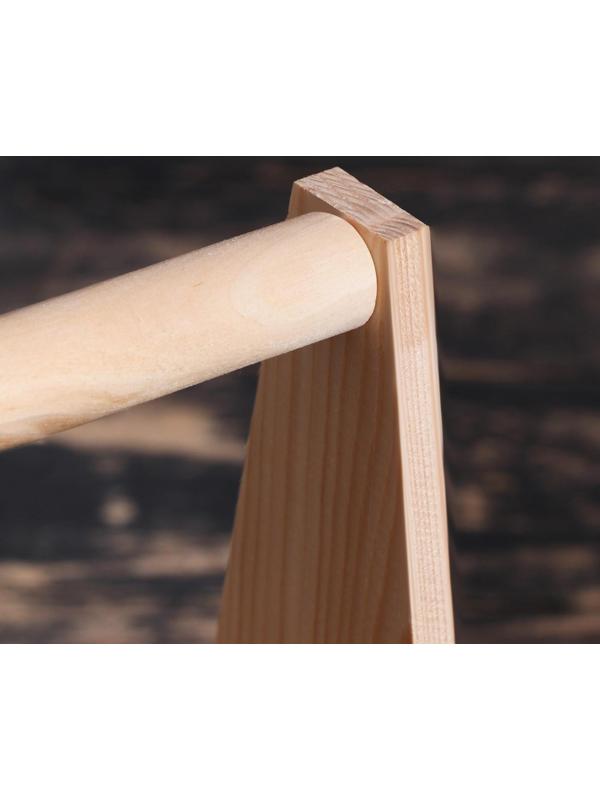 Переноска для 2 бутылок с деревянной ручкой, 21х11,5х30,5 см, натуральная