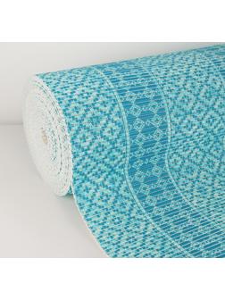 Коврик для ванной комнаты «Квадраты», 1,3×15 м, ПВХ, цвет голубой