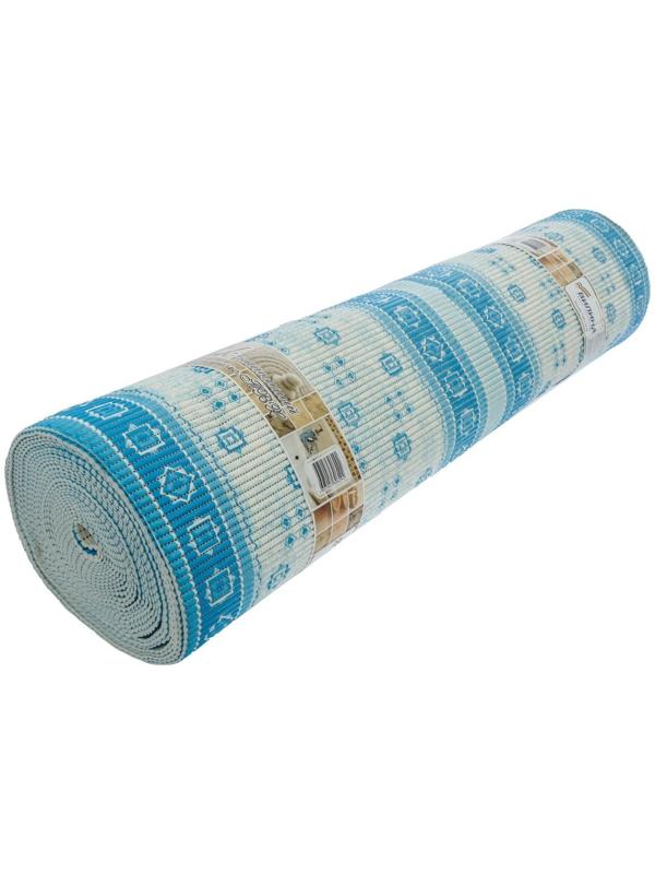Коврик для ванной комнаты «Квадраты», 1,3×15 м, ПВХ, цвет голубой