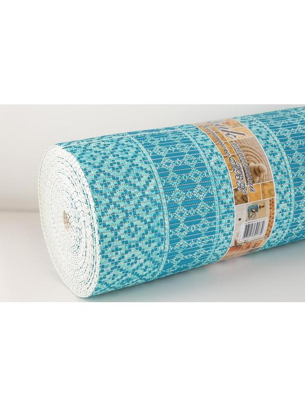 Коврик для ванной комнаты «Квадраты», 1,3×15 м, ПВХ, цвет голубой