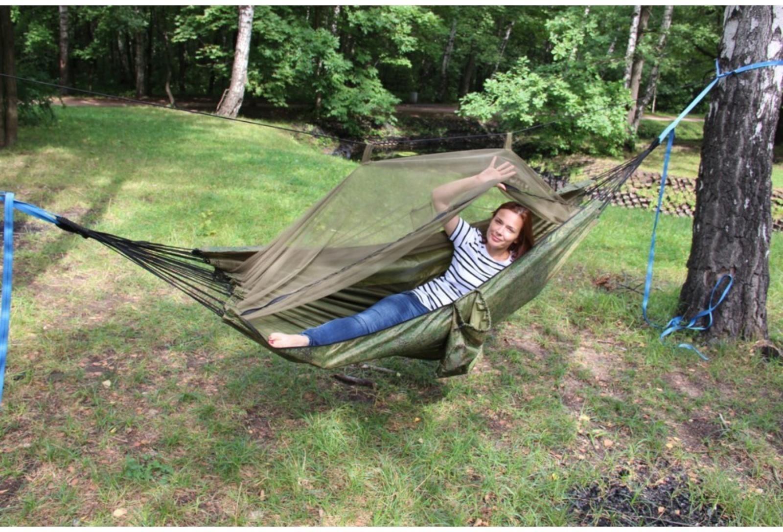 Гамак с москитной сеткой камуфляж 