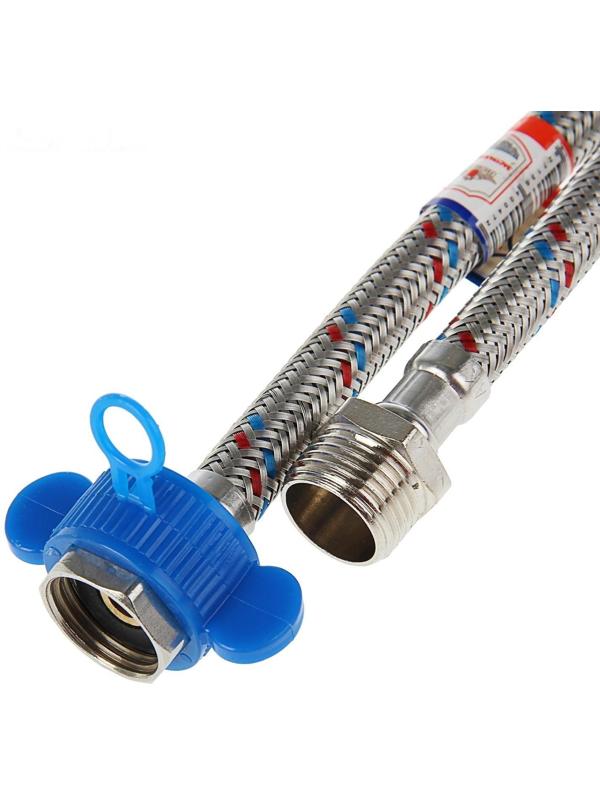 Подводка гибкая AquaKratos, гайка-штуцер, 50 см, нерж.сталь, с ключом для монтажа