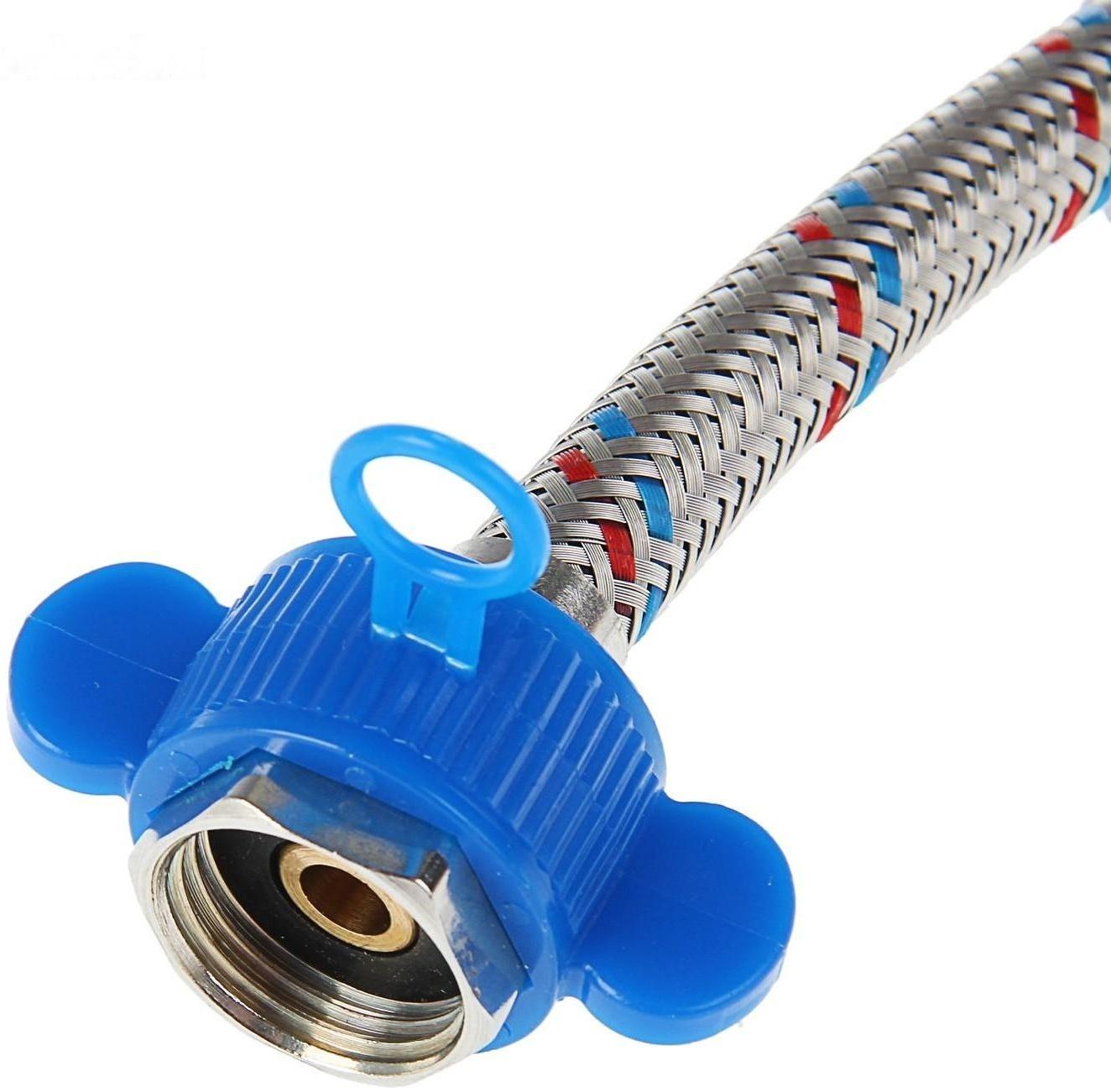 Подводка гибкая AquaKratos, гайка-гайка, 80 см, нерж.сталь, с ключом для монтажа