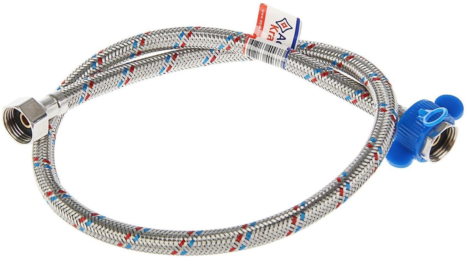 Подводка гибкая AquaKratos, гайка-гайка, 80 см, нерж.сталь, с ключом для монтажа