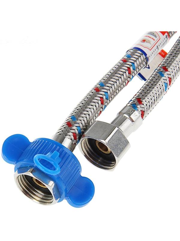 Подводка гибкая AquaKratos, гайка-гайка, 80 см, нерж.сталь, с ключом для монтажа