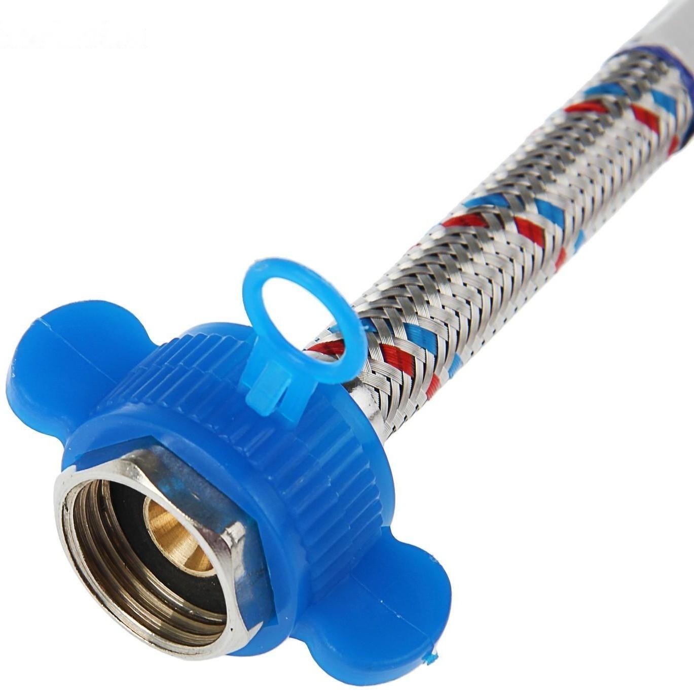 Подводка гибкая AquaKratos, гайка-гайка, 100 см, нерж.сталь, с ключом для монтажа