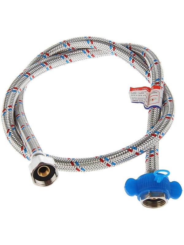 Подводка гибкая AquaKratos, гайка-гайка, 100 см, нерж.сталь, с ключом для монтажа