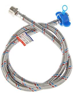 Подводка гибкая AquaKratos, гайка-штуцер, 100 см, нерж.сталь, с ключом для монтажа