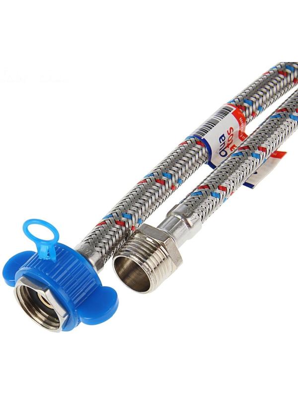 Подводка гибкая AquaKratos, гайка-штуцер, 100 см, нерж.сталь, с ключом для монтажа