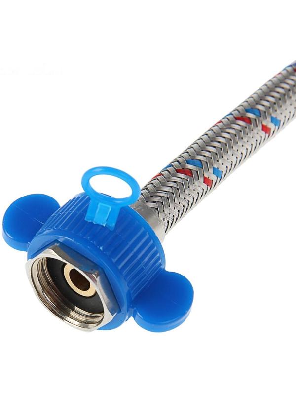 Подводка гибкая AquaKratos, гайка-штуцер, 100 см, нерж.сталь, с ключом для монтажа