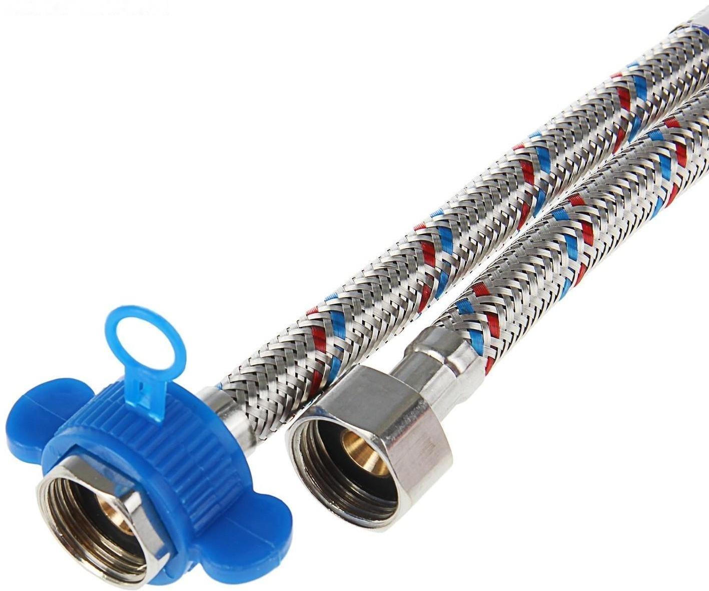 Подводка гибкая AquaKratos, гайка-гайка, 150 см, нерж.сталь, с ключом для монтажа