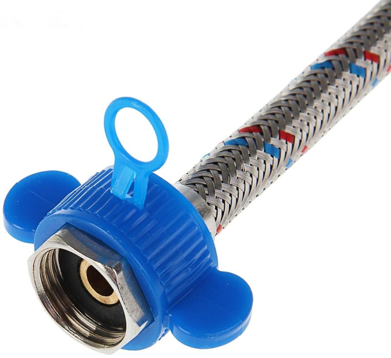 Подводка гибкая AquaKratos, гайка-штуцер, 150 см, нерж.сталь, с ключом для монтажа