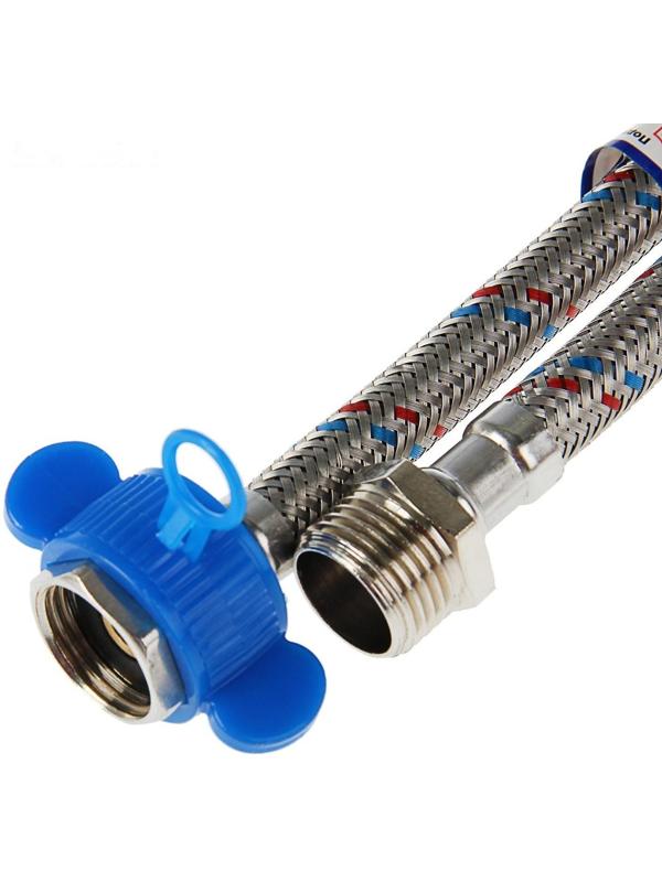 Подводка гибкая AquaKratos, гайка-штуцер, 150 см, нерж.сталь, с ключом для монтажа