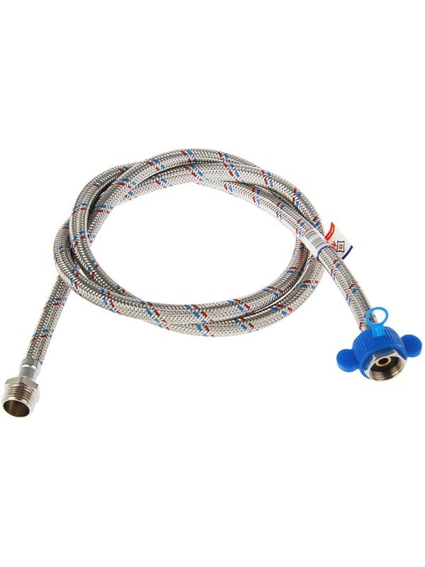 Подводка гибкая AquaKratos, гайка-штуцер, 150 см, нерж.сталь, с ключом для монтажа