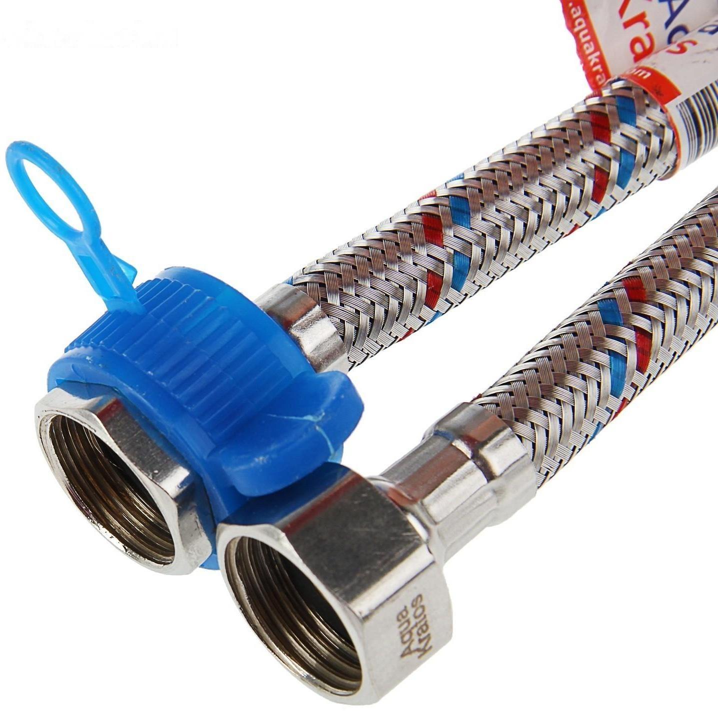 Подводка гибкая AquaKratos, гайка-гайка, 300 см, нерж.сталь, с ключом для монтажа