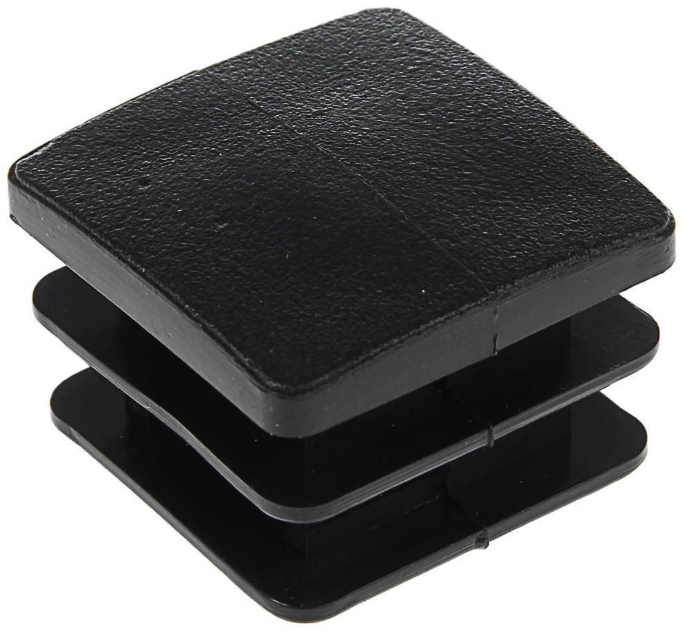 Заглушка ТУНДРА внутренняя 30х30 мм, универсальная, черная