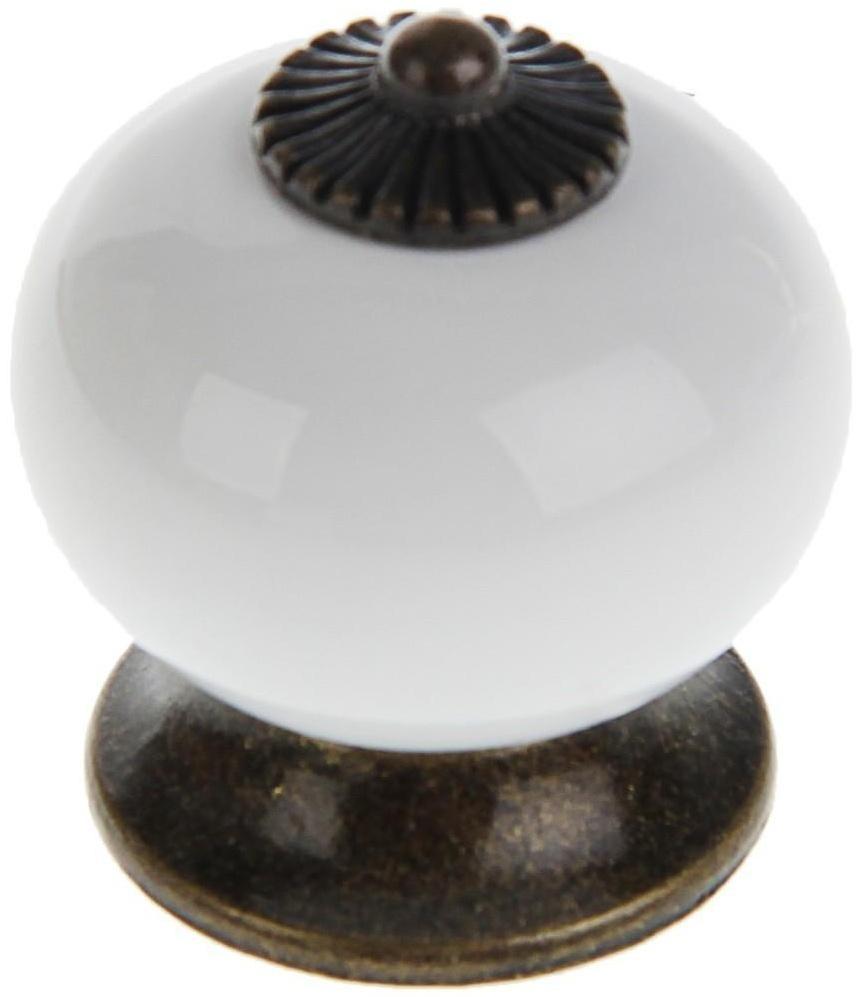 Ручка кнопка DOME Ceramics 003, керамическая, белая