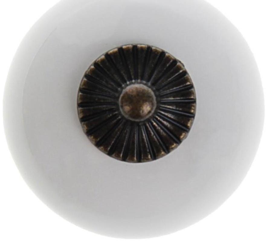 Ручка кнопка DOME Ceramics 003, керамическая, белая